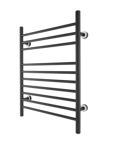 Matte Black Towel Warmer Platinum Austrian Crystals