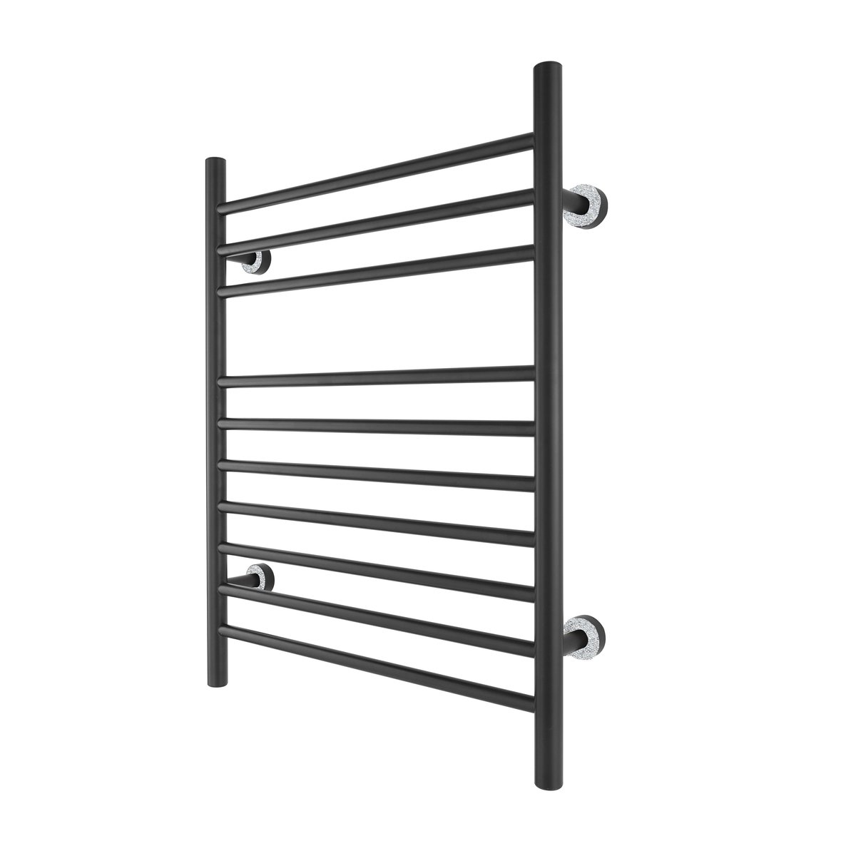 Matte Black Towel Warmer Platinum Austrian Crystals