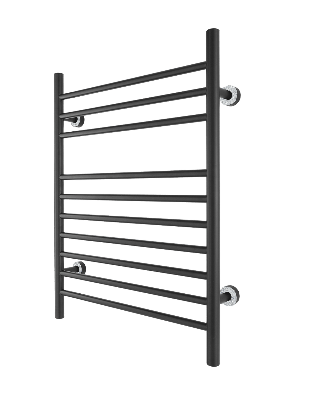 Matte Black Towel Warmer Platinum Austrian Crystals