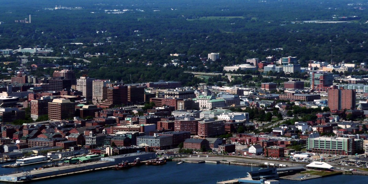 Portland, ME Aerial skyline