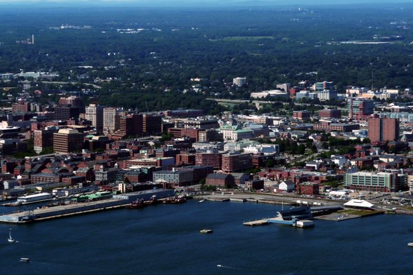 Portland, ME Aerial skyline