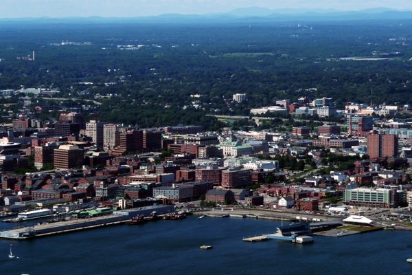 Portland, ME Aerial skyline