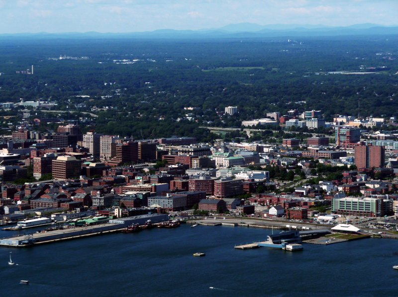 Portland, ME Aerial skyline