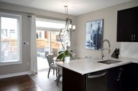 Post install shots from Laura's kitchen/dining nook with floor heating