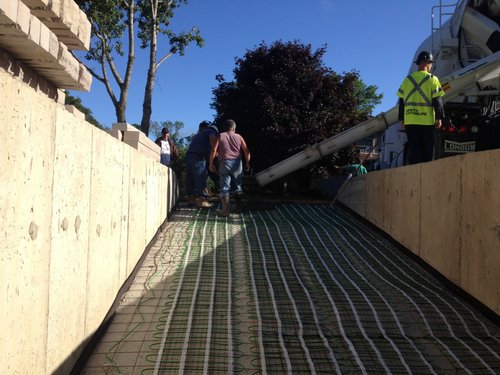 Pouring concrete for Snow Melting Install for Heated Concrete Driveway SCARBOROUGH, ON