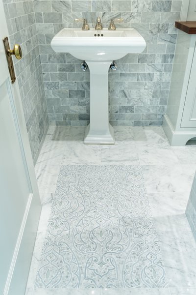 Powder room with heated tile floors Freshley