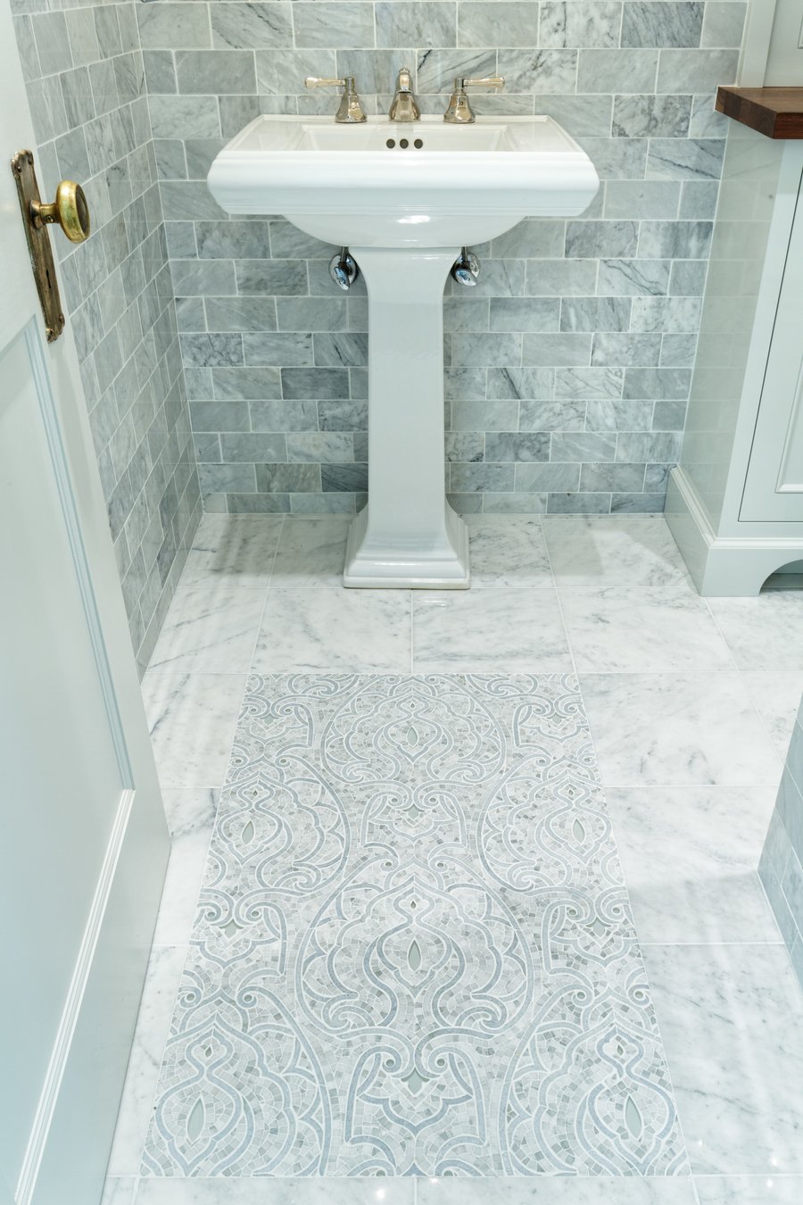 Powder room with heated tile floors Freshley