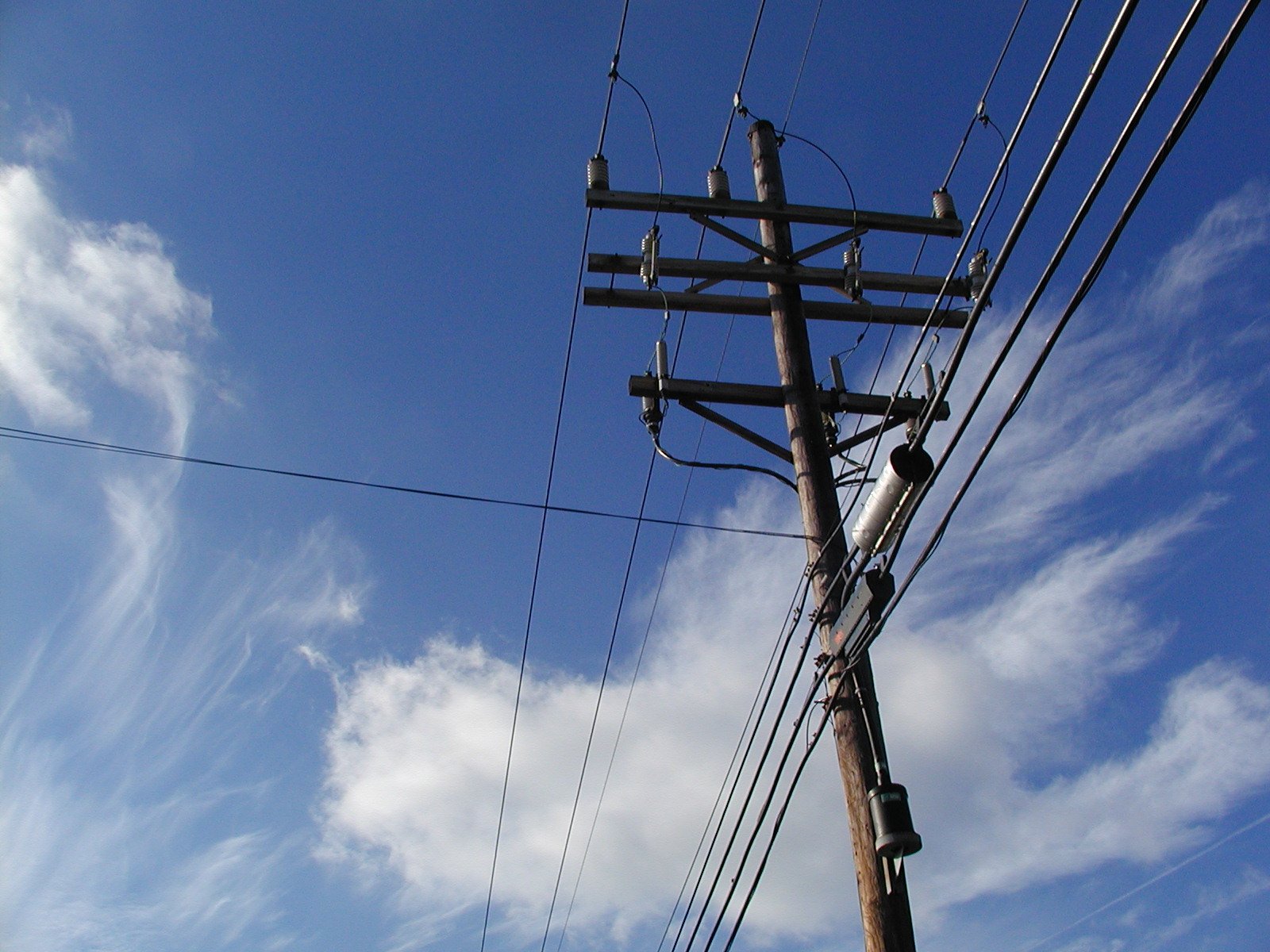 Power lines delivering electricity