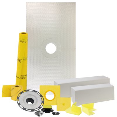 Pro GEN II 32ʺ x 60ʺ Tile Shower Waterproofing Kit with Center Drain and ABS Flange