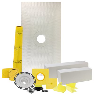 Pro GEN II 32ʺ x 60ʺ Tile Shower Waterproofing Kit with Center Drain and PVC Flange 