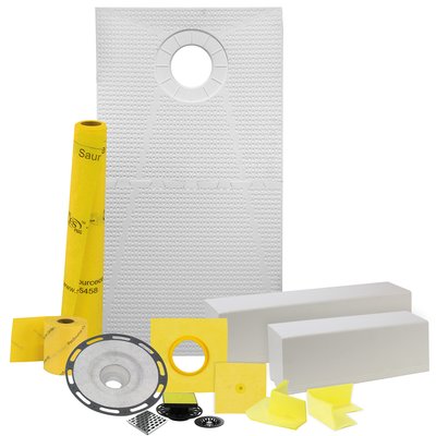 Pro GEN II 32ʺ x 60ʺ Tile Shower Waterproofing Kit with Offset Drain and PVC Flange