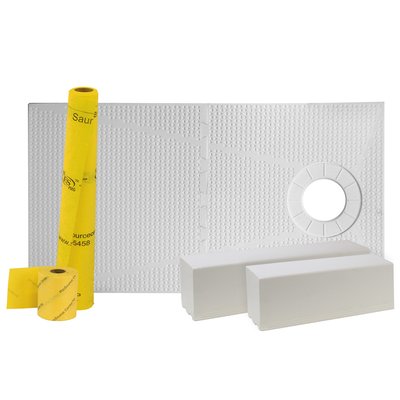 Pro GEN II 32ʺ x 60ʺ Tile Waterproofing Shower Pan Kit with Offset Drain Hole