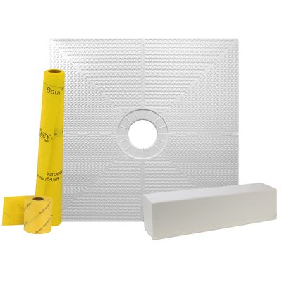 Pro GEN II 48ʺ x 48ʺ Tile Waterproofing Shower Pan Kit with Center Drain Hole