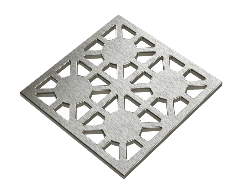 Pro GEN II Grate Cover, Designer Series Asterix Pattern, Brushed Stainless Steel