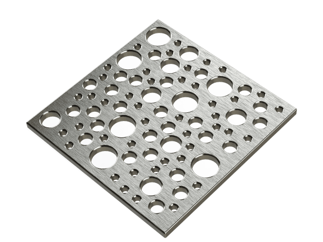 Pro GEN II Grate Cover, Designer Series Bubbles Pattern, Brushed Stainless Steel