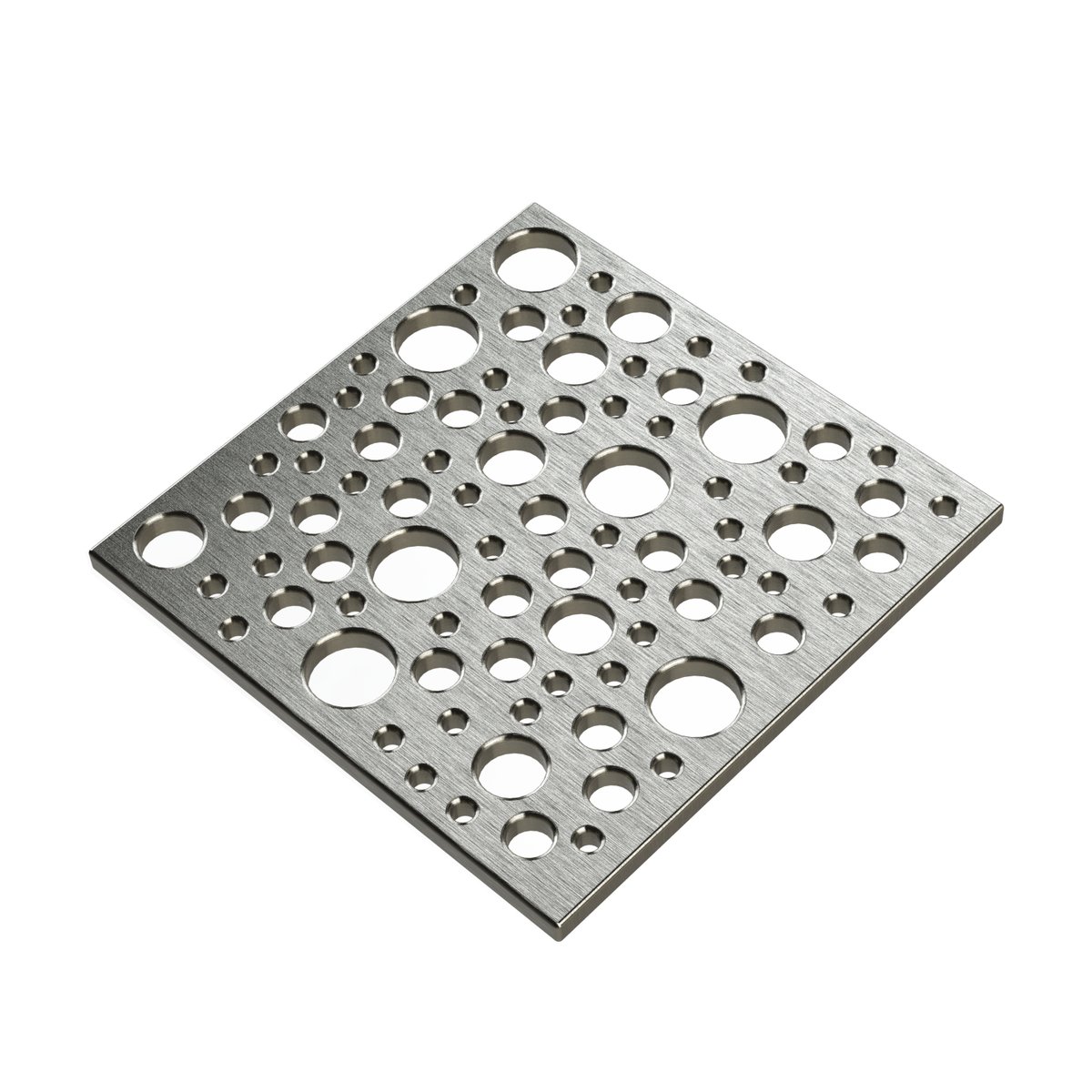 Pro GEN II Grate Cover, Designer Series Bubbles Pattern, Brushed Stainless Steel