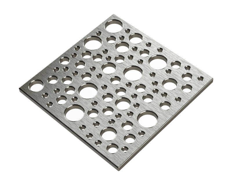 Pro GEN II Grate Cover, Designer Series Bubbles Pattern, Brushed Stainless Steel Pro GEN II Grate Cover, Designer Series Bubbles Pattern, Brushed Stainless Steel