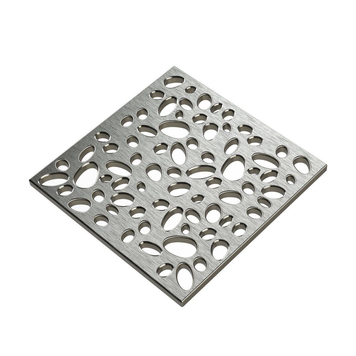 Pro GEN II Grate Cover, Designer Series Pebbles Pattern, Brushed Stainless Steel