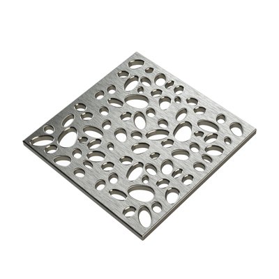 Pro GEN II Grate Cover, Designer Series Pebbles Pattern, Polished Stainless Steel