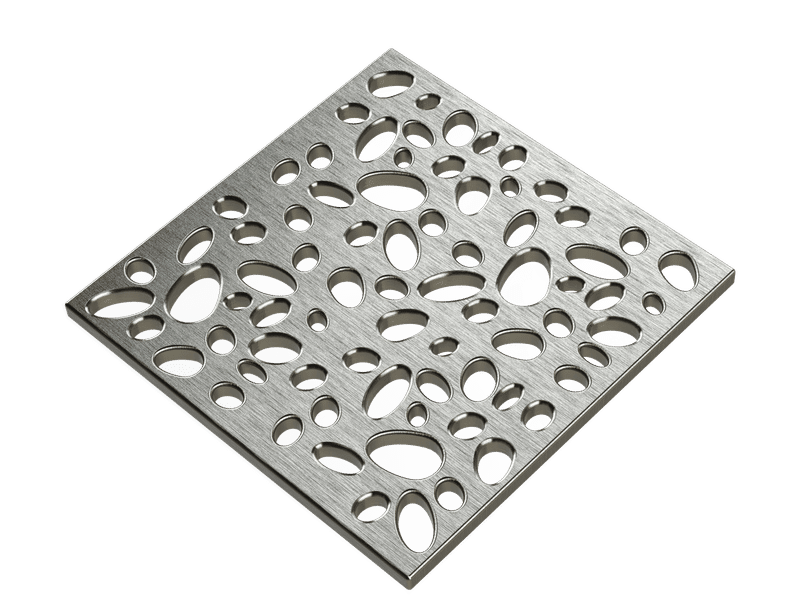 Pro GEN II Grate Cover, Designer Series Pebbles Pattern, Brushed Stainless Steel