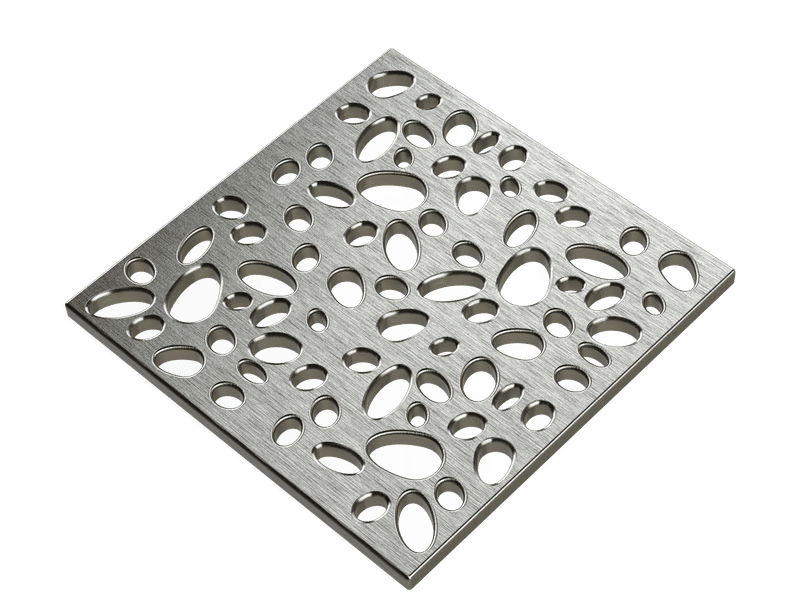 Pro GEN II Grate Cover, Designer Series Pebbles Pattern, Brushed Stainless Steel Pro GEN II Grate Cover, Designer Series Pebbles Pattern, Brushed Stainless Steel
