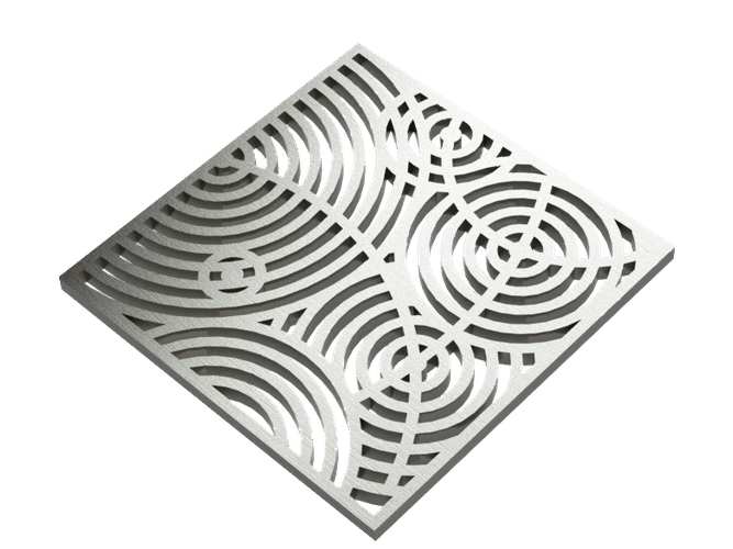 Pro GEN II Grate Cover, Designer Series Ripples Pattern, Brushed Stainless Steel