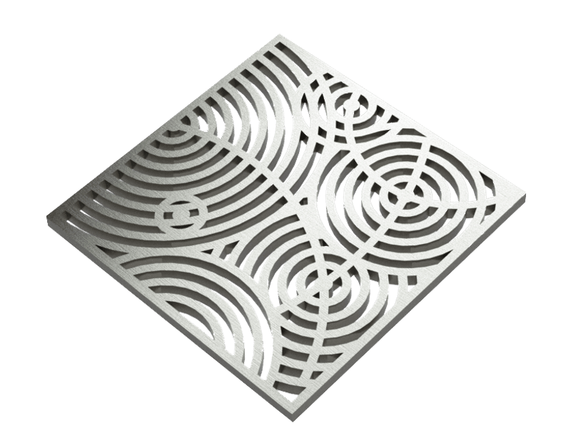 Pro GEN II Grate Cover, Designer Series Ripples Pattern, Brushed Stainless Steel