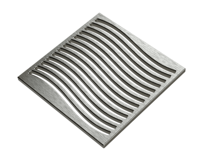 Pro GEN II Grate Cover, Designer Series Waves Pattern, Brushed Stainless Steel
