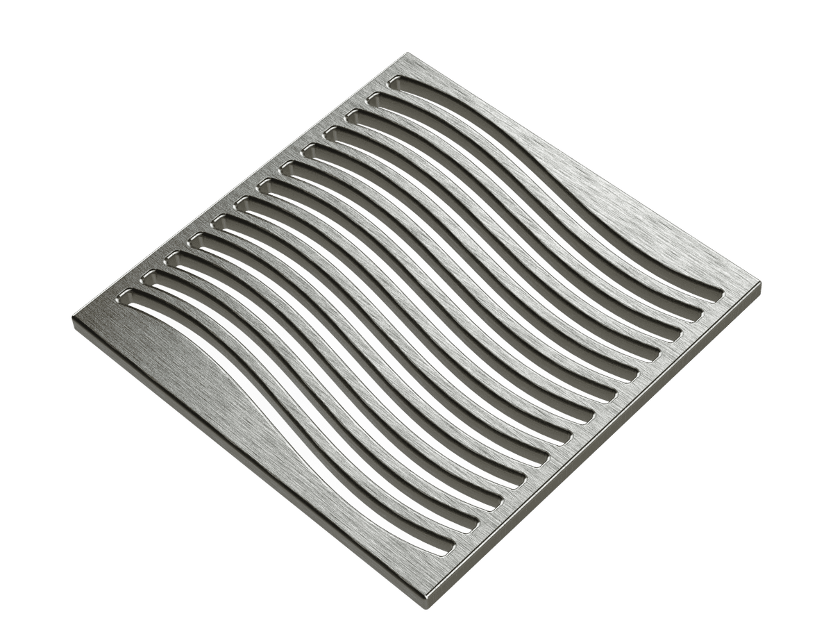 Pro GEN II Grate Cover, Designer Series Waves Pattern, Brushed Stainless Steel