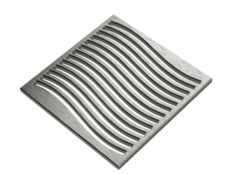 Pro GEN II Grate Cover, Designer Series Waves Pattern, Brushed Stainless Steel