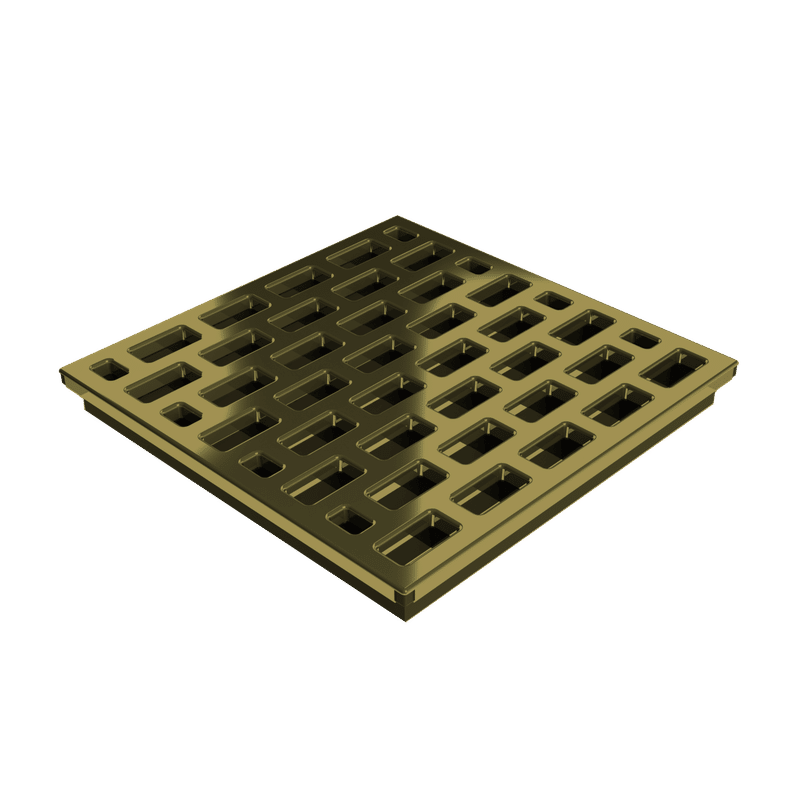 Pro GEN II Grate Cover, Pro Series Brick Pattern, Antique Brass Finish Pro GEN II Grate Cover, Pro Series Brick Pattern, Antique Brass Finish