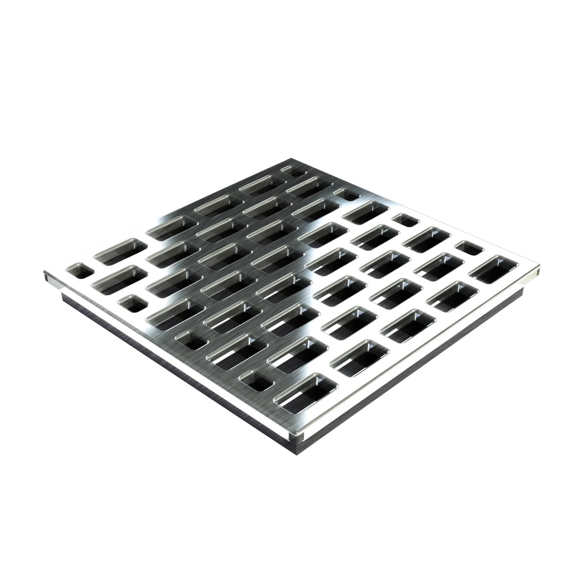 Pro GEN II Grate Cover, Pro Series Brick Pattern, Brushed Nickel Finish