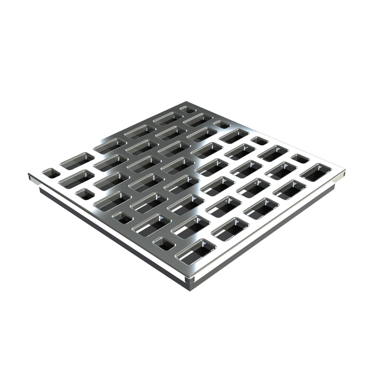 Pro GEN II Grate Cover, Pro Series Brick Pattern, Polished Chrome Finish