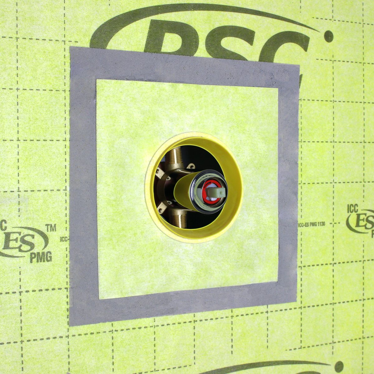 Pro WP Waterproofing Mixing Valve Seal Install Shot