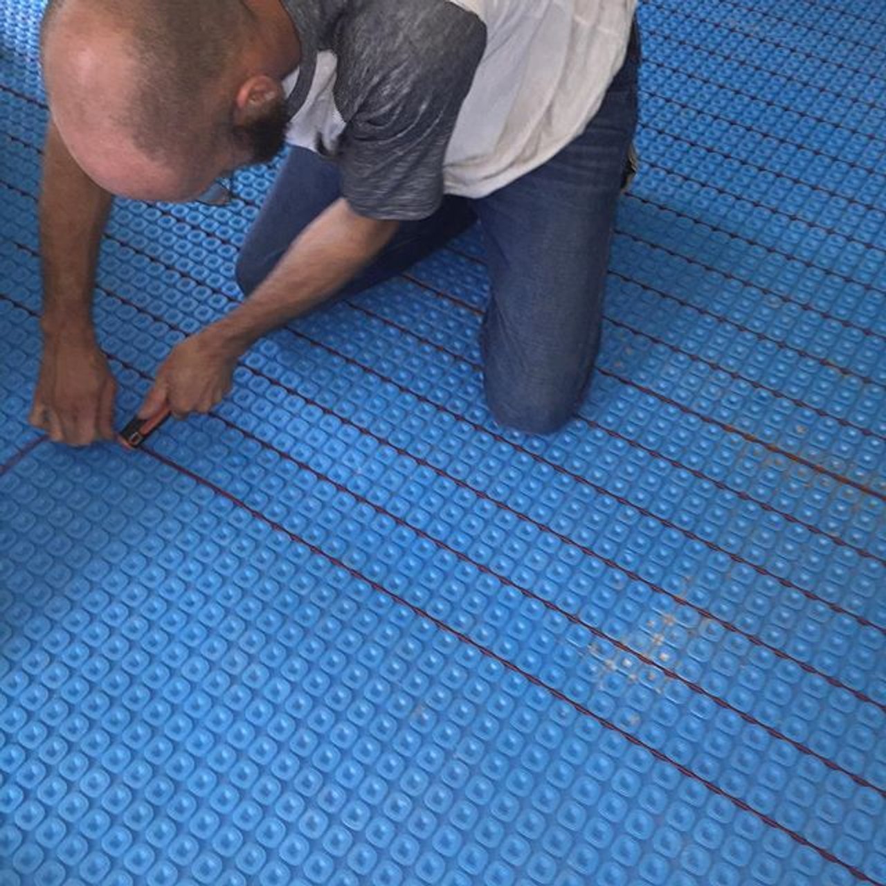 Floor heating on tile in a master bathroom in Slidell, LA.