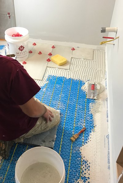 TempZone Ruler Cable Illustration with heated tile floors