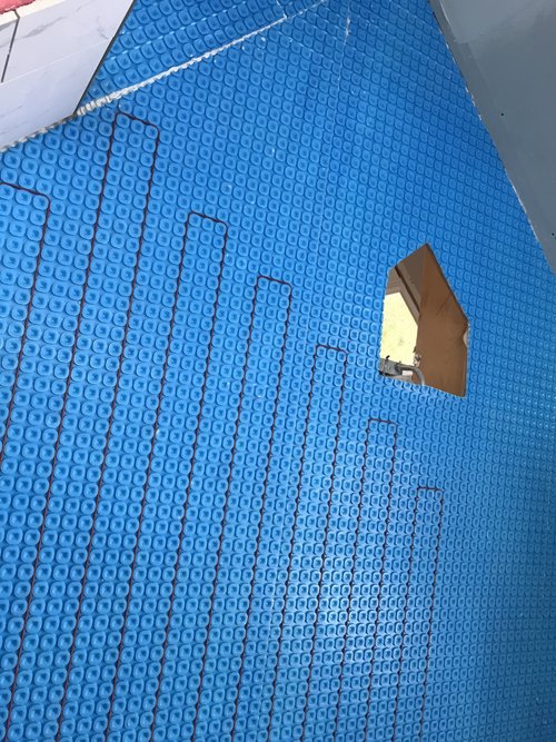 Prodeso Uncoupling Membrane Installation for Heated Tile Floors in Bathroom ARLINGTON HEIGHTS, IL