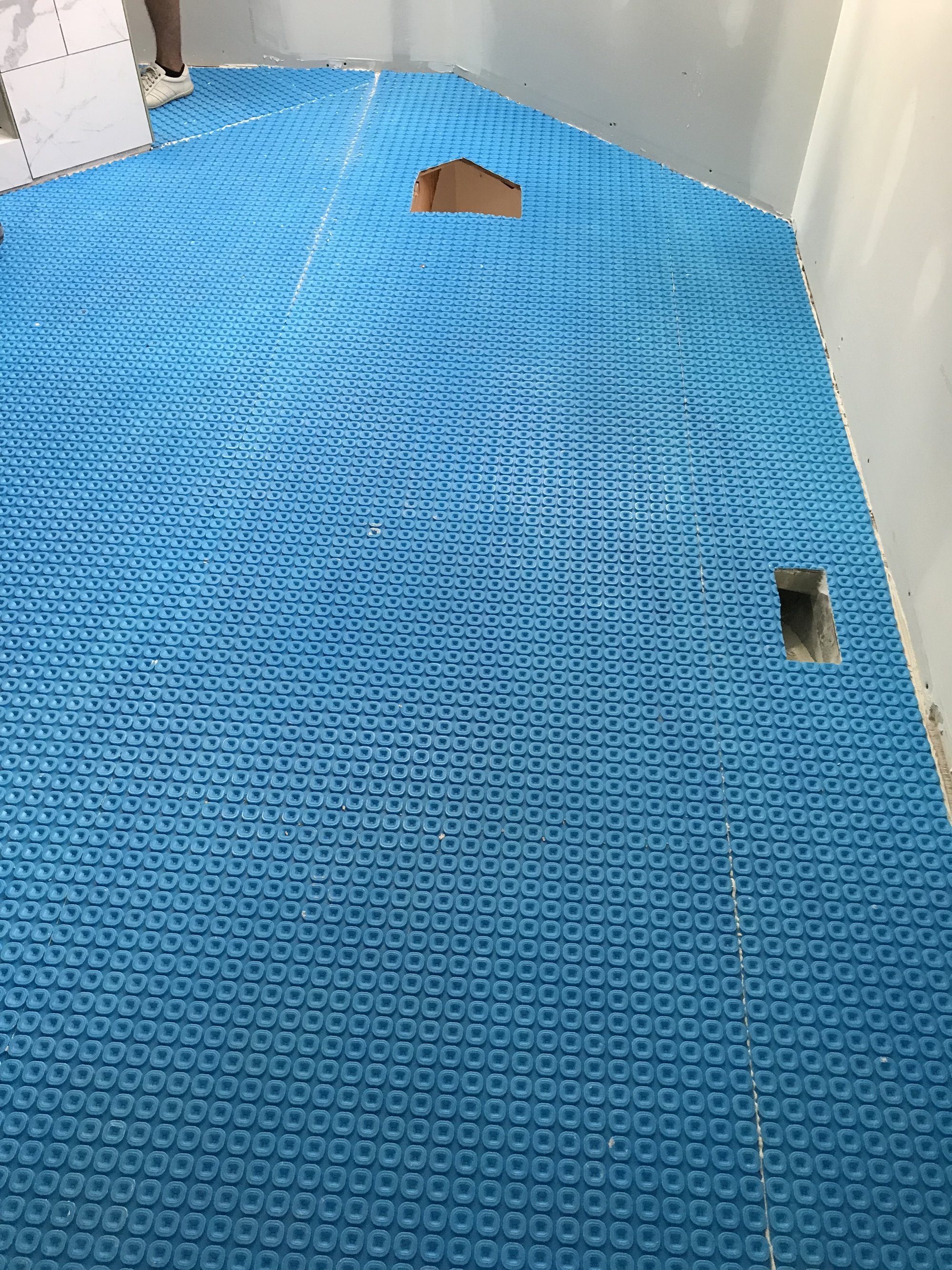 Prodeso Uncoupling Membrane Installation for Heated Tile Floors in Bathroom ARLINGTON HEIGHTS, IL