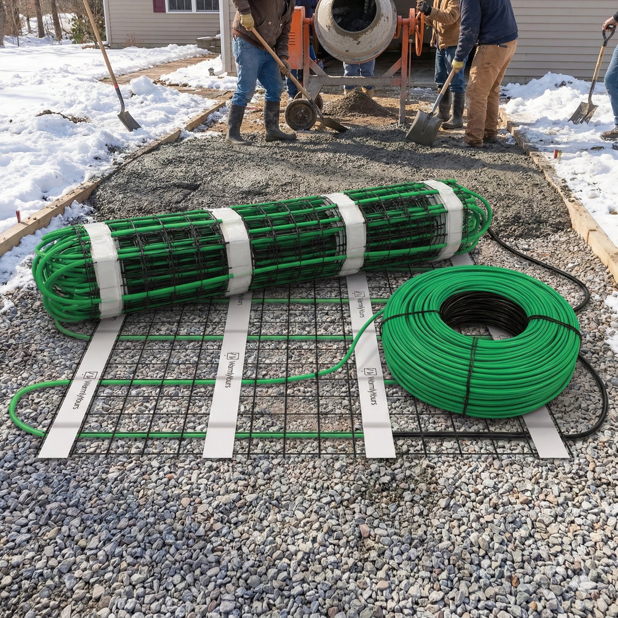professional shot builder audience snow melting cable and mat