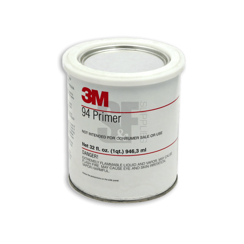 A 1-quart metal can of 3M 94 Primer used as an adhesive promoter for VHB tape applications.