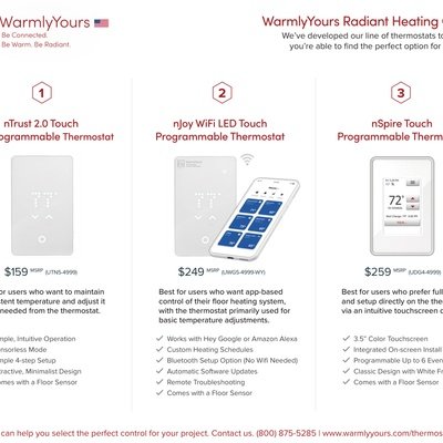 Radiant Heating Controls Comparison Chart USA (English)