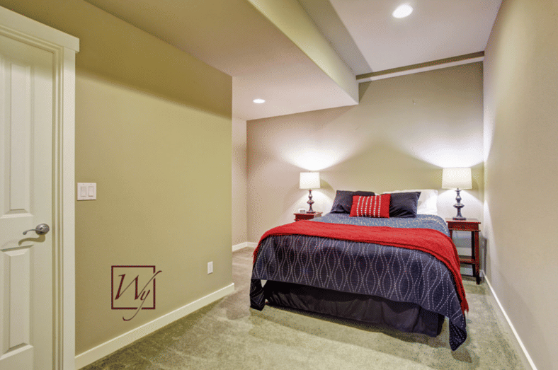 Radiant heating in a basement bedroom