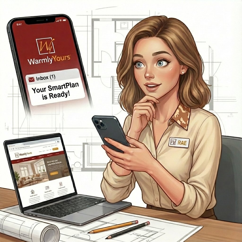 Rae Radiant receiving snow melting SmartPlan notification