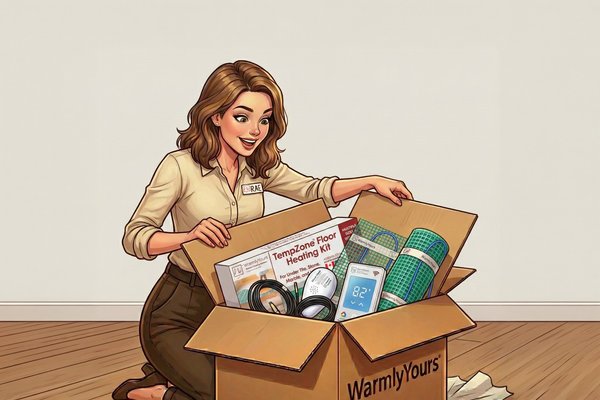 Rae Opens Floor Heating Package Box