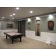 recreation area in basement with floor heating under carpet