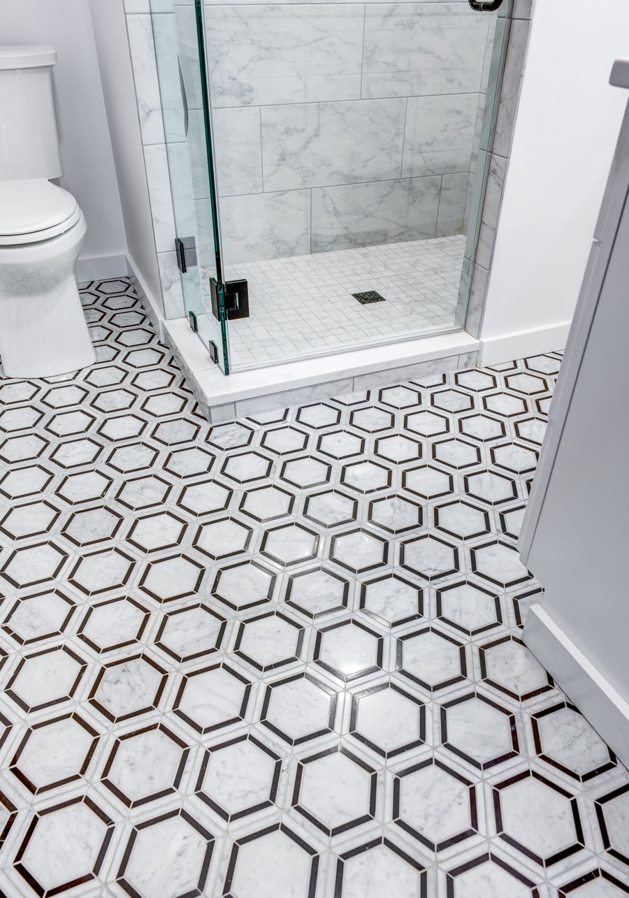 Floor heating on tile in a bathroom in York, PA.