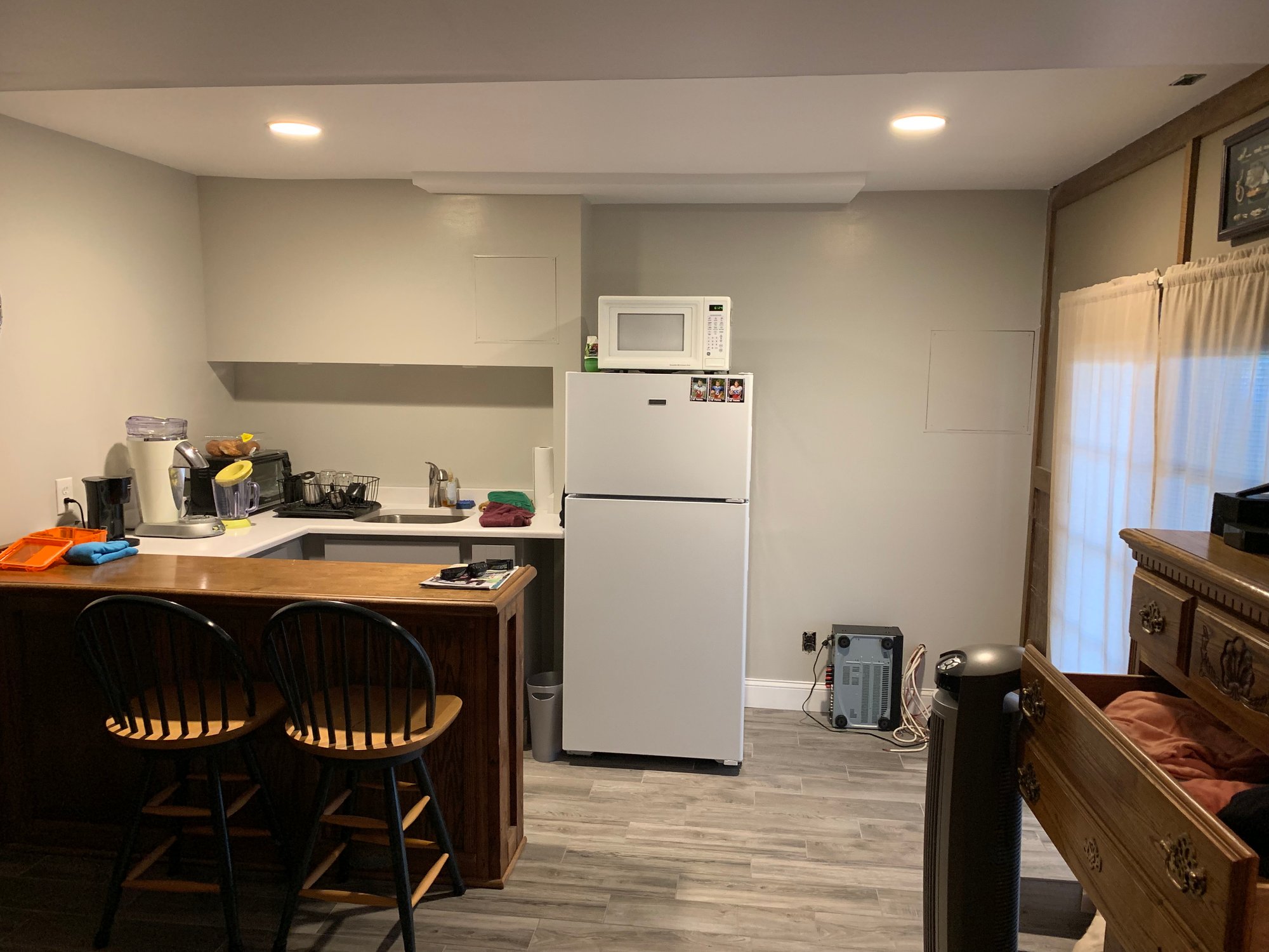 Remodeled basement with finished heated floor