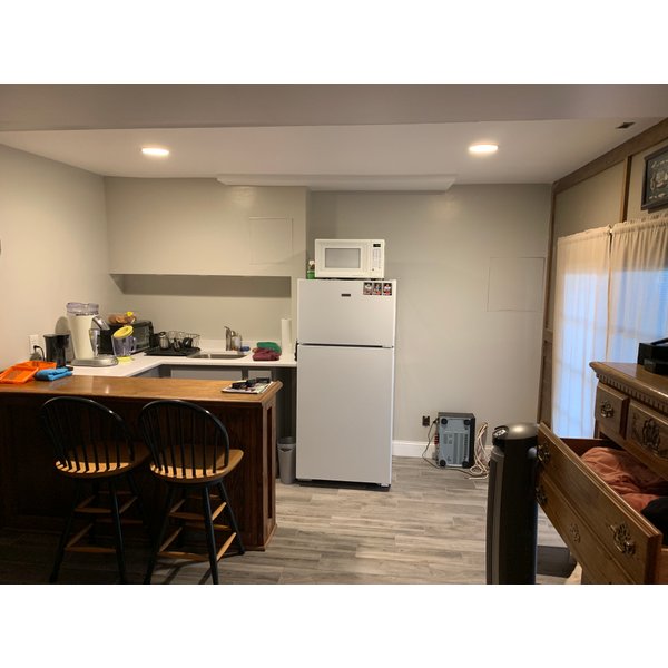 Remodeled basement with finished heated floor