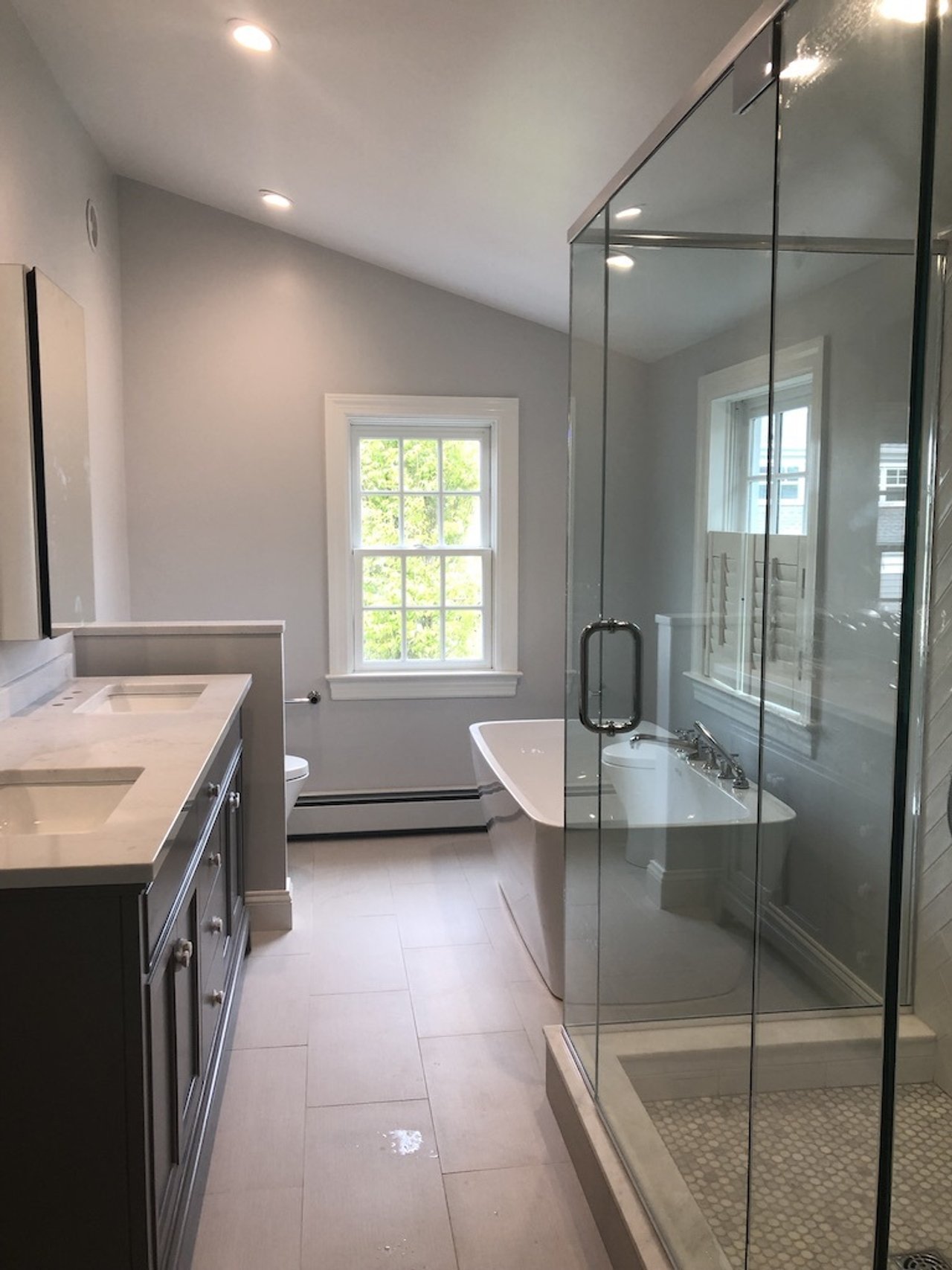 Floor heating on tile in a bathroom in New Canaan, CT.