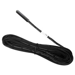 A replacement floor temperature sensor for electric radiant floor heating systems, featuring a black probe tip and coiled electrical wire.